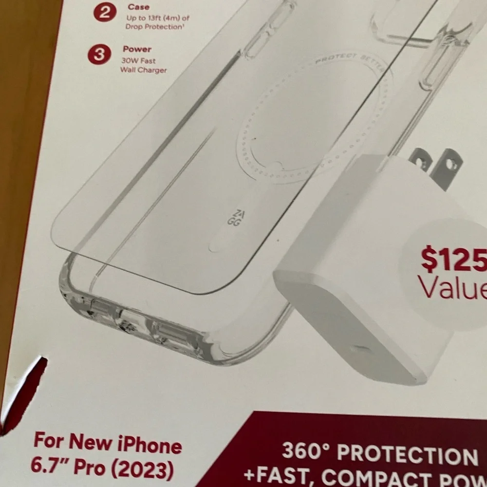 ZAGG mophie New Phone Essentials Kit 360 Screen Protection 30W Wall Charger